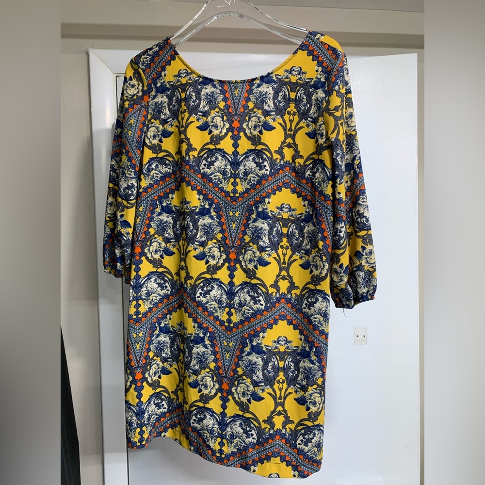 Ovi Yellow and Blue Floral Dress